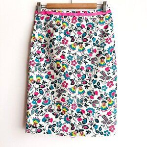 Boden Floral Teal Pink Pencil Skirt 4